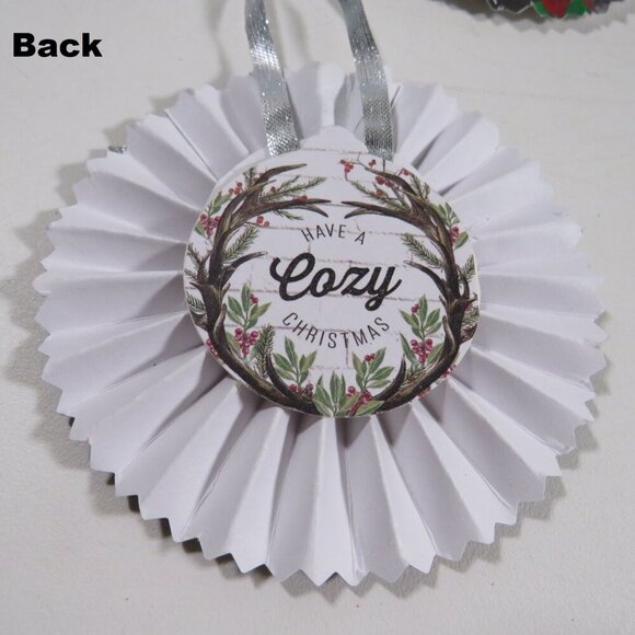 Silver Metallic and diamond pattern Christmas 3-D Rosettes large (18) collection - Picture 8 of 15